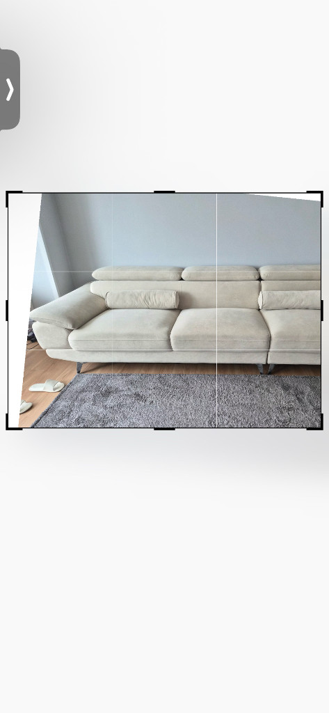 모던한 패브릭 4인용 카우치 소파 (아이보리) 이미지