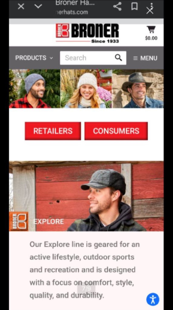 BRONER Made in USA 브로너 빈티지 코튼 버킷햇 모자 이미지