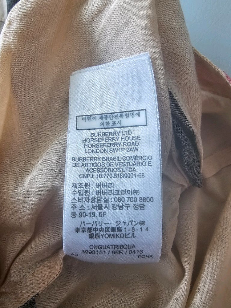버버리 칠드런 체크 셔츠 원피스4y 104cm 이미지