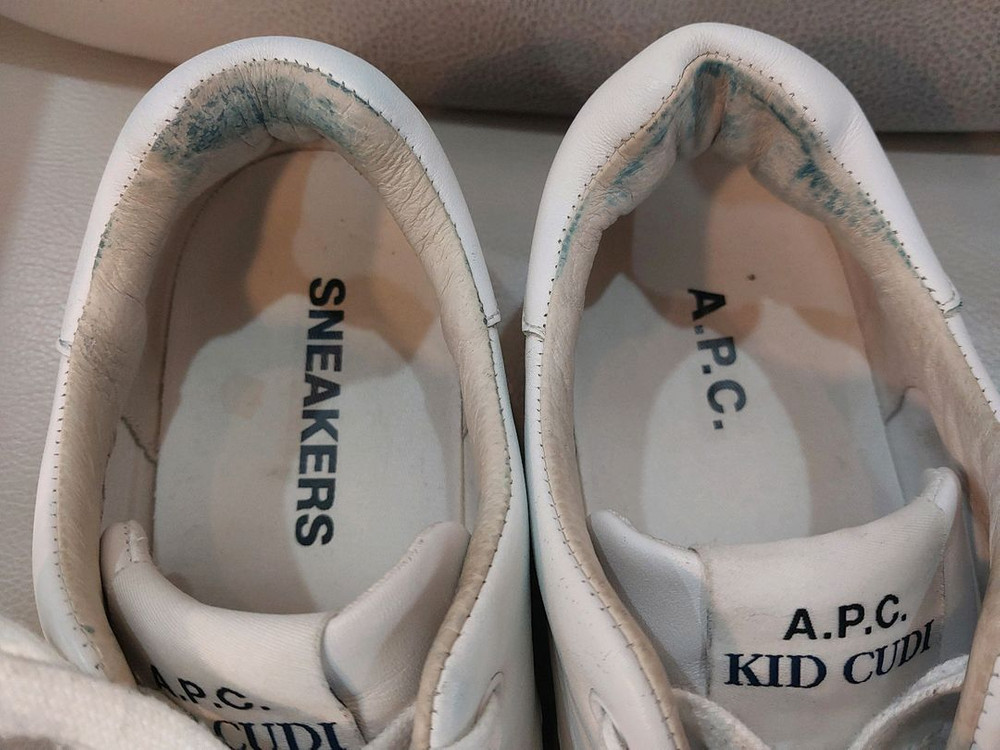 아페쎄 Kid Cudi x APC 레더 화이트 스니커즈 260mm 택포49,000원 이미지
