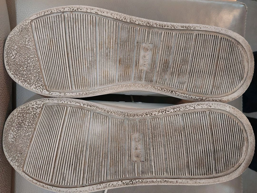 아페쎄 Kid Cudi x APC 레더 화이트 스니커즈 260mm 택포49,000원 이미지