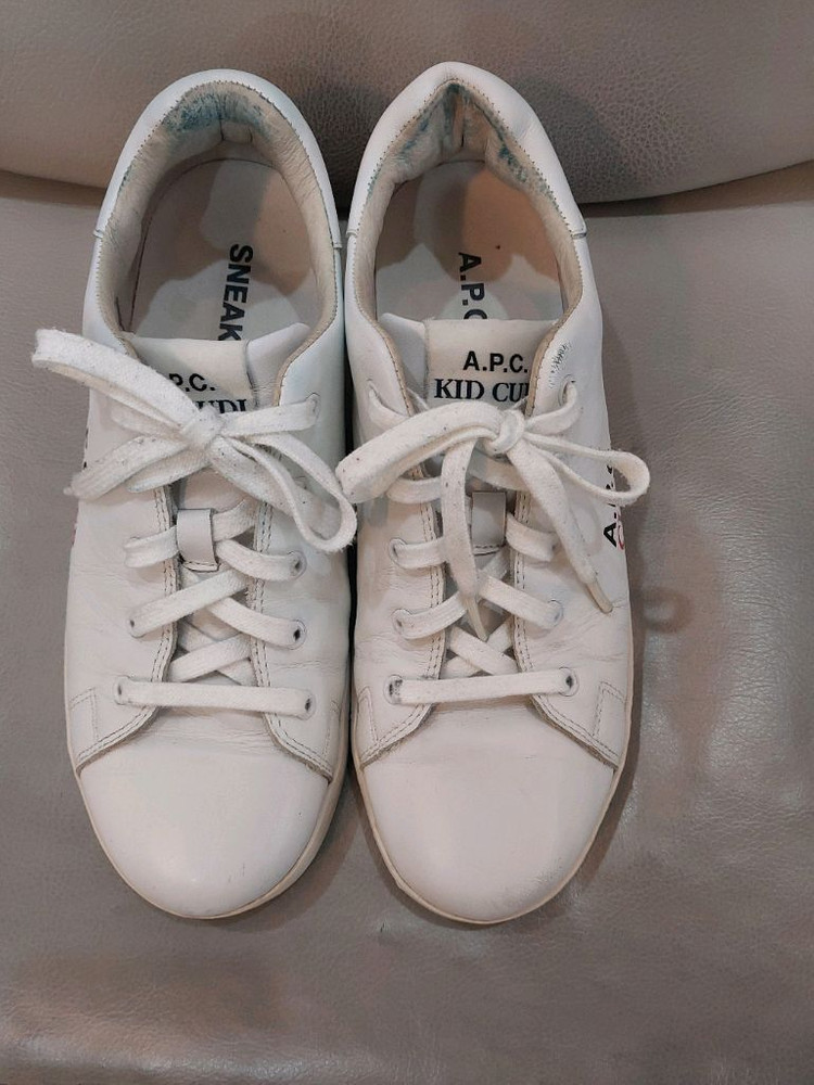 아페쎄 Kid Cudi x APC 레더 화이트 스니커즈 260mm 택포49,000원 이미지