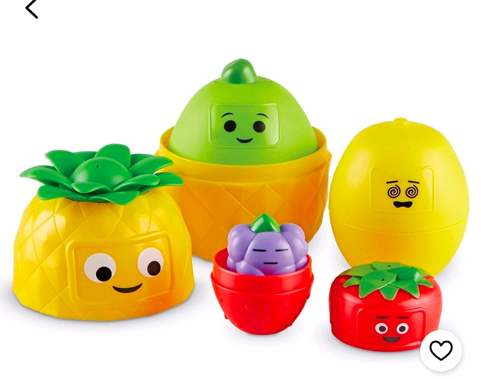 러닝리소스 빅필링 과일친구들 쌓기, 마트료시카 + 몬테소리 시계 원목 교구 이미지