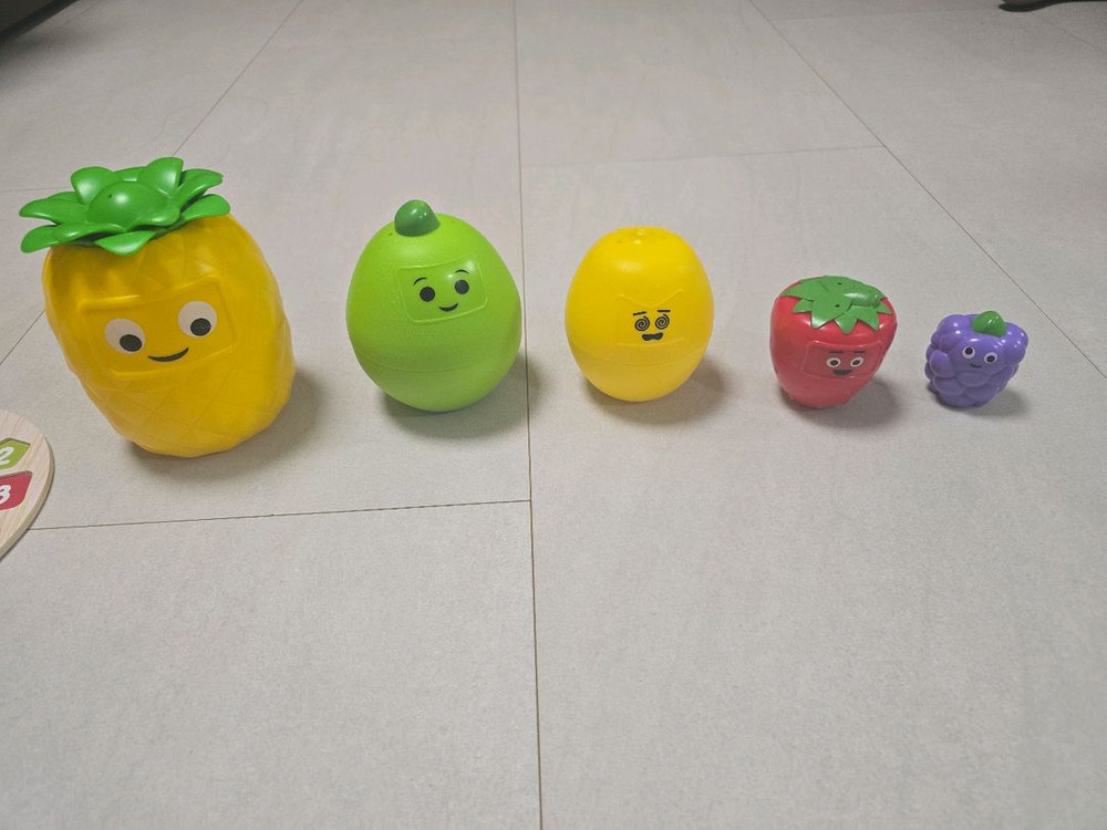 러닝리소스 빅필링 과일친구들 쌓기, 마트료시카 + 몬테소리 시계 원목 교구 이미지