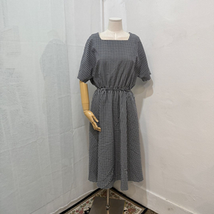 에잇세컨즈 허리밴딩 체크원피스 롱원피스 4417 이미지