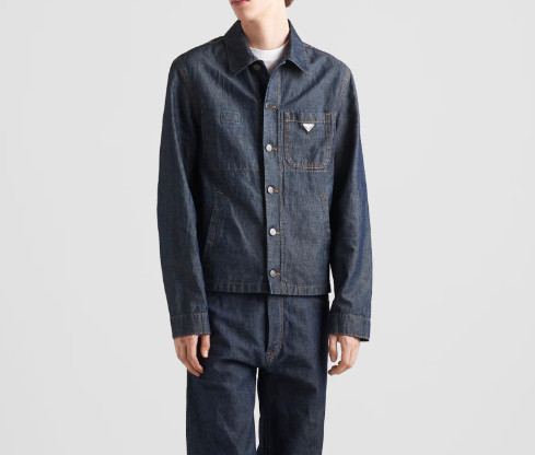 PRADA 데님 블루종 / 프라다 샴브레이 린넨 블루종 자켓 52 XL 새상품 이미지