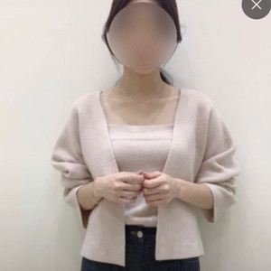 시에 sie 아르 가디건 + 아르 나시 세트 핑크 색상 이미지