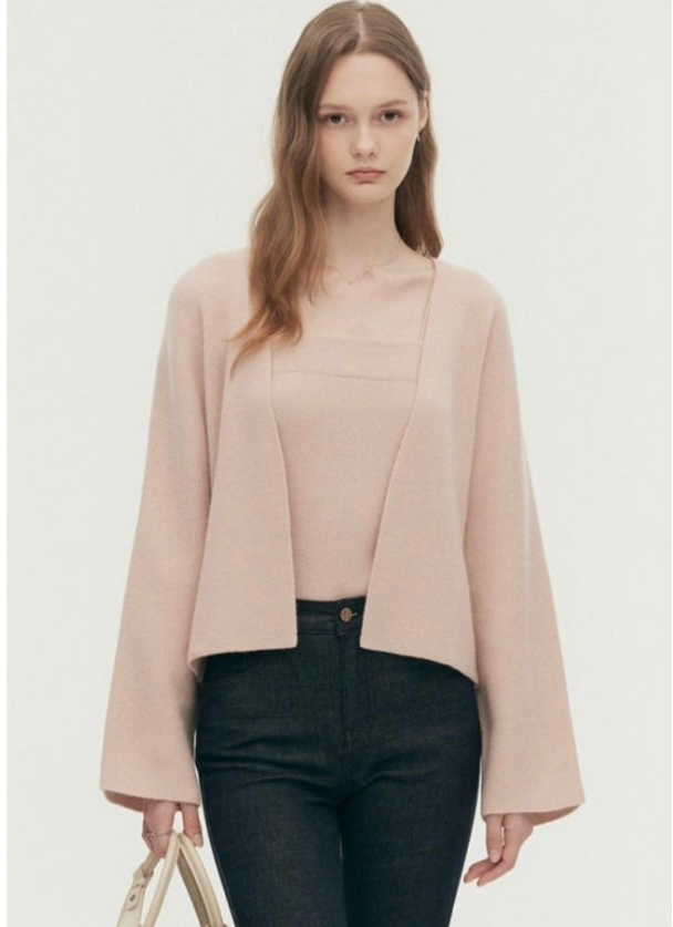 시에 sie 아르 가디건 + 아르 나시 세트 핑크 색상 이미지