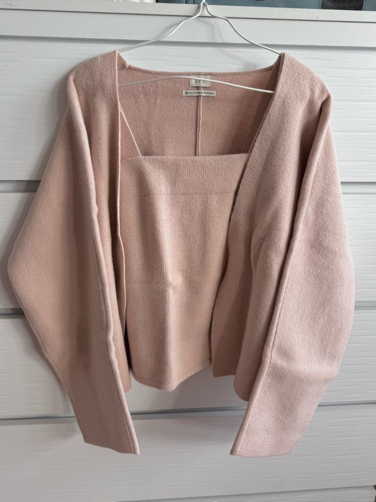 시에 sie 아르 가디건 + 아르 나시 세트 핑크 색상 이미지