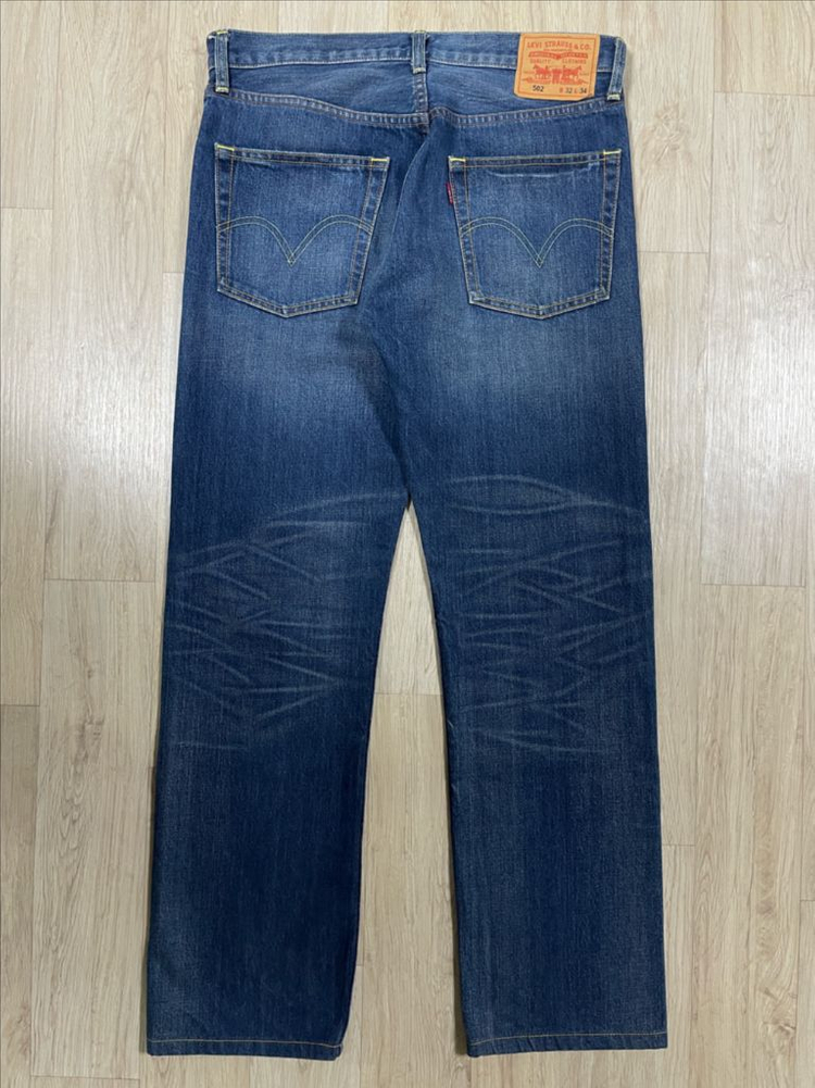 32) 00s 리바이스 매장판 502 일자핏 워싱 데님팬츠(RRL&LVC&폴로) 이미지