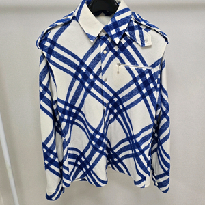 버버리 체크 울 블렌드 오버셔츠 xs사이즈 100 105 판매 이미지