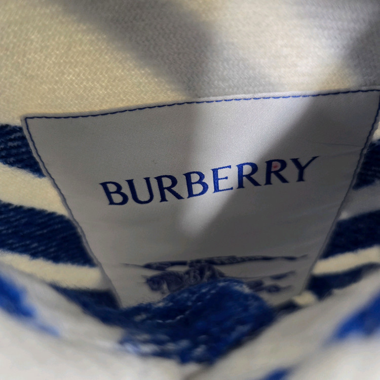 버버리 체크 울 블렌드 오버셔츠 xs사이즈 100 105 판매 이미지