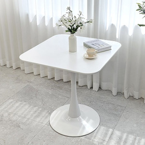라운드 사각 화이트테이블, 사각 티테이블, 올화이트 테이블, 카페테이블, 카페식탁, 원형테이블, 다이닝테이블 이미지