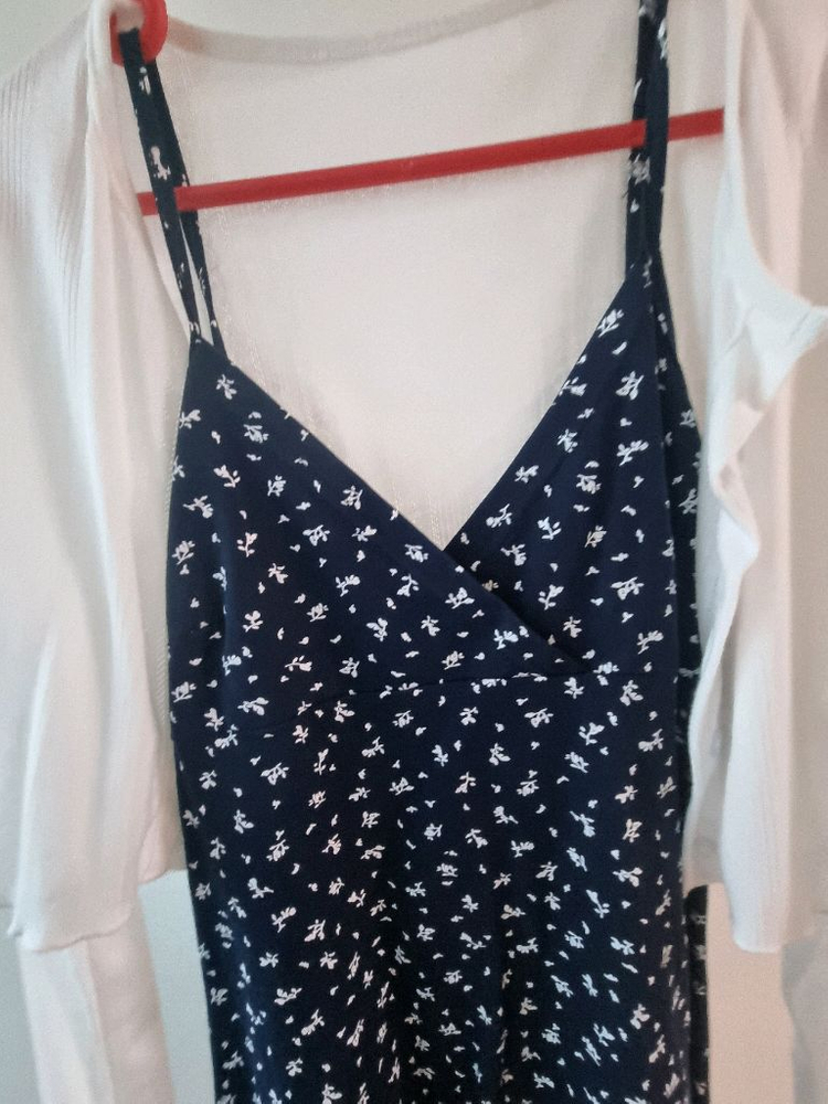 뷔스티에 미니원피스+가디건 세트 키작녀원피스 끈나시원피스 크롭긴팔 가디건 이미지