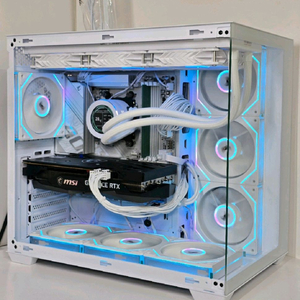 (새제품 반본체 수랭 화이트)9800X3D, B850M WIFI, 수랭쿨러, 방송게이밍컴퓨터본체 이미지