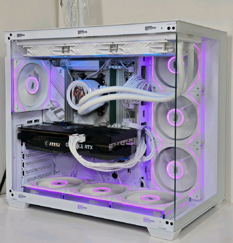 (새제품 반본체 수랭 화이트)9800X3D, B850M WIFI, 수랭쿨러, 방송게이밍컴퓨터본체 이미지