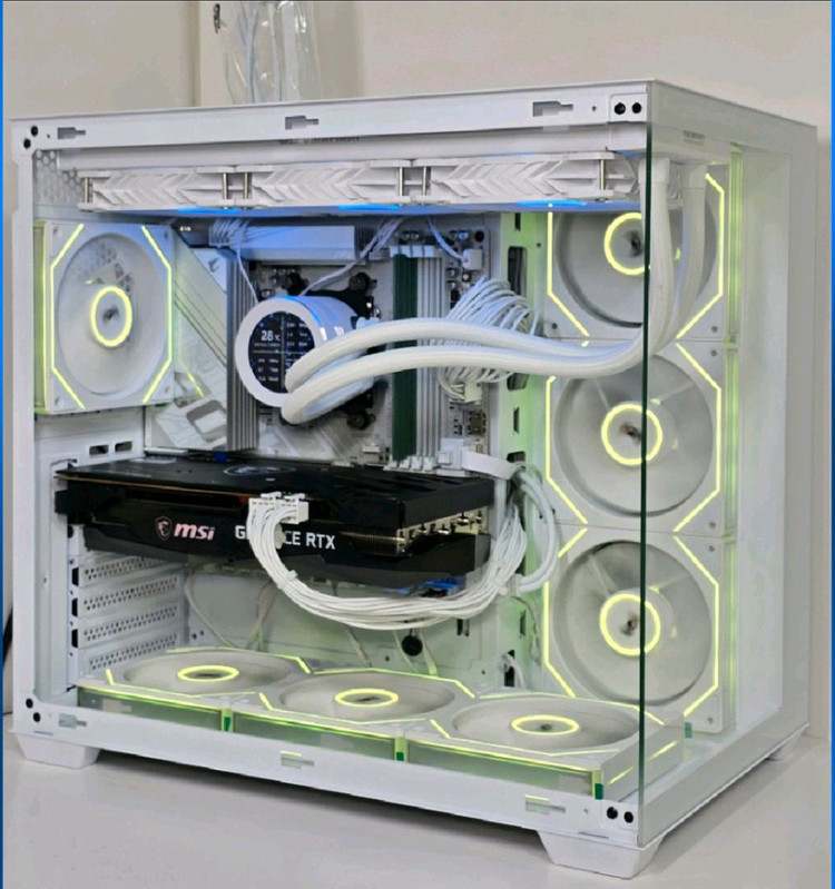 (새제품 반본체 수랭 화이트)9800X3D, B850M WIFI, 수랭쿨러, 방송게이밍컴퓨터본체 이미지