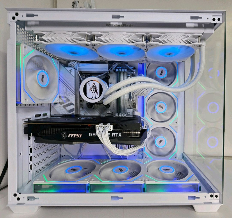 (새제품 반본체 수랭 화이트)9800X3D, B850M WIFI, 수랭쿨러, 방송게이밍컴퓨터본체 이미지