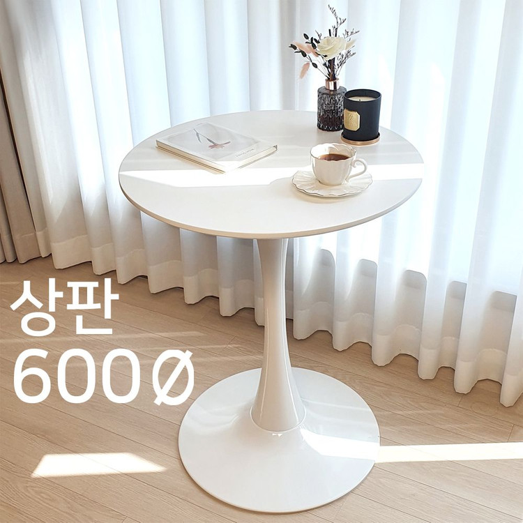 (( 새상품 )) 올화이트 원형 테이블, 사각 티테이블, 올화이트 테이블, 카페테이블, 카페식탁, 원형테이블 이미지