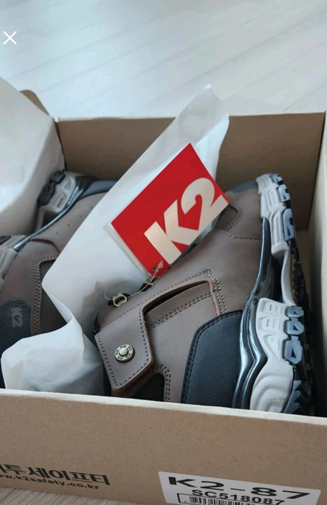 k2-87 안전화 260 천연가죽 메쉬 미끄럼방지 초경량 새제품 k2안전화 이미지