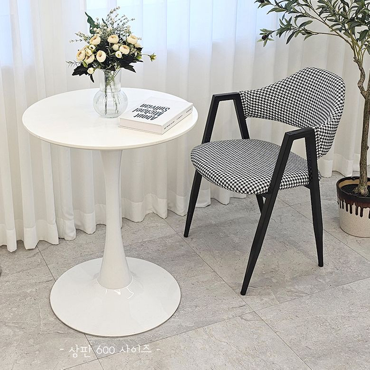 (( 새상품 )) 올화이트 원형 테이블, 사각 티테이블, 올화이트 테이블, 카페테이블, 카페식탁, 원형테이블 이미지
