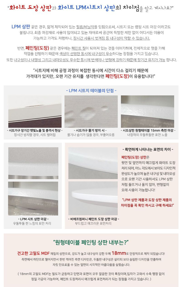 (( 새상품 )) 올화이트 원형 테이블, 사각 티테이블, 올화이트 테이블, 카페테이블, 카페식탁, 원형테이블 이미지