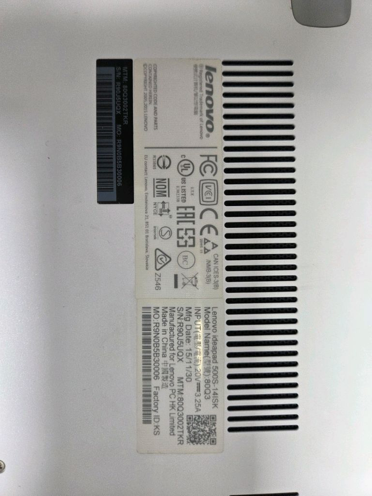 레노버 아이디어패드 500S-14ISK 노트북 팝니다 이미지