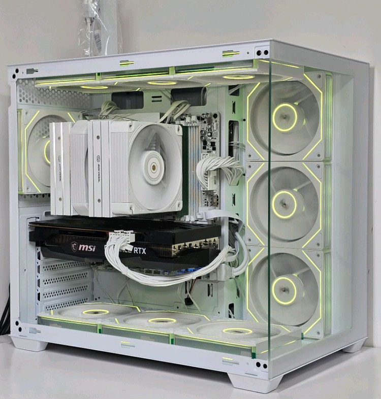 (새제품 반본체 공랭 화이트)9800X3D, B850M, 850W GOLD 공랭최강, 방송게이밍컴퓨터본체 이미지