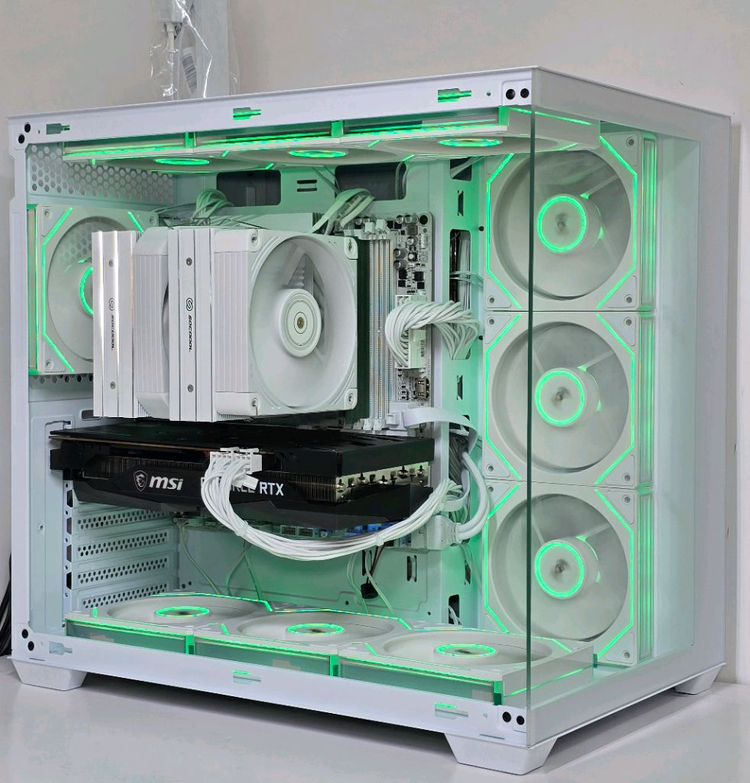 (새제품 반본체 공랭 화이트) 그래픽카드 없는 본체입니다라이젠7-6세대 9800X3D, 850W GOLD, 어로스 이미지