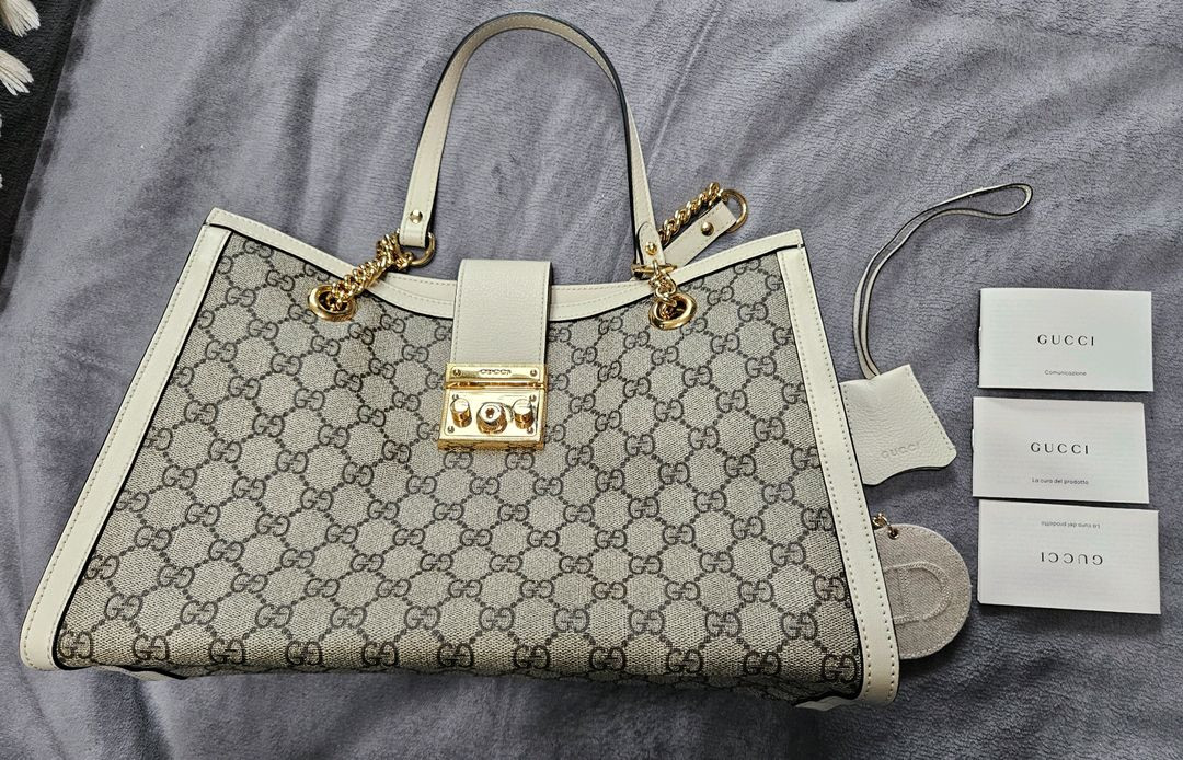 구찌 패드락 미디움 숄더백 베이지 판매 이미지