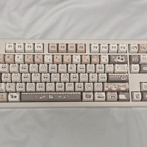 SPM 몽돌 PL87W 고양이 커스텀 키보드 이미지