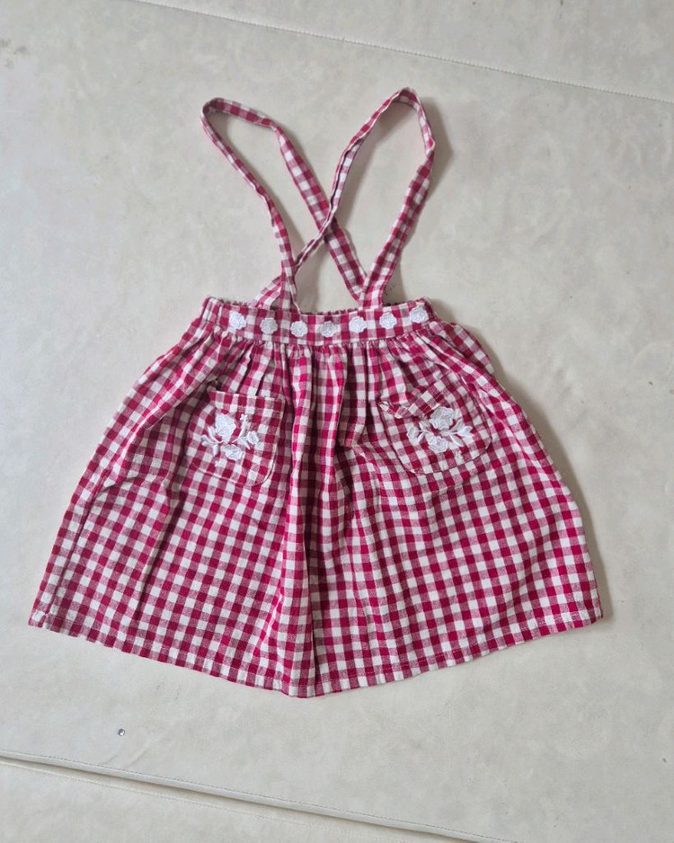 여아 퍼프 소매티 L , 체크 스커트 120 일괄 이미지