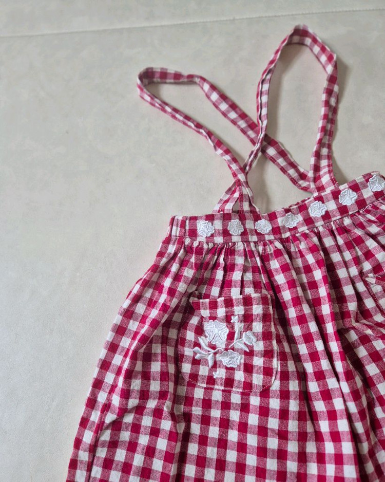 여아 퍼프 소매티 L , 체크 스커트 120 일괄 이미지