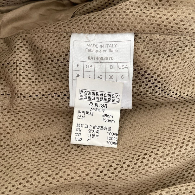 크리스찬 디올 양가죽 브라운 벨티드 견장 롱 코트 이미지