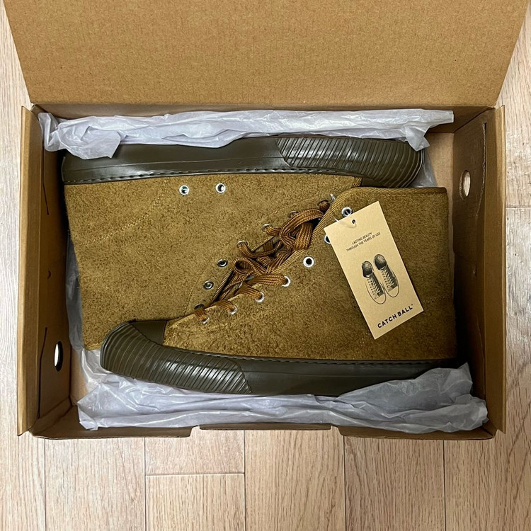 새상품280) 캐치볼 스웨이드 하이탑 M-03H 카멜 부츠 워커 컨버스 이미지