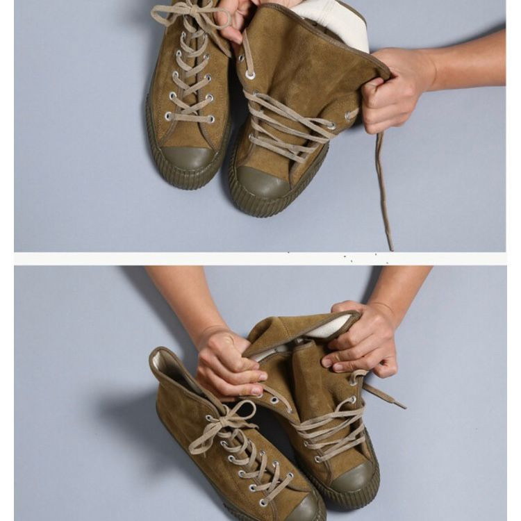 새상품280) 캐치볼 스웨이드 하이탑 M-03H 카멜 부츠 워커 컨버스 이미지