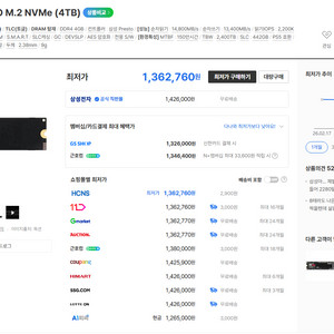 삼성전자 삼성 M.2 Nvme SSD 9100 PRO (정품) 4TB 미개봉 새제품 이미지