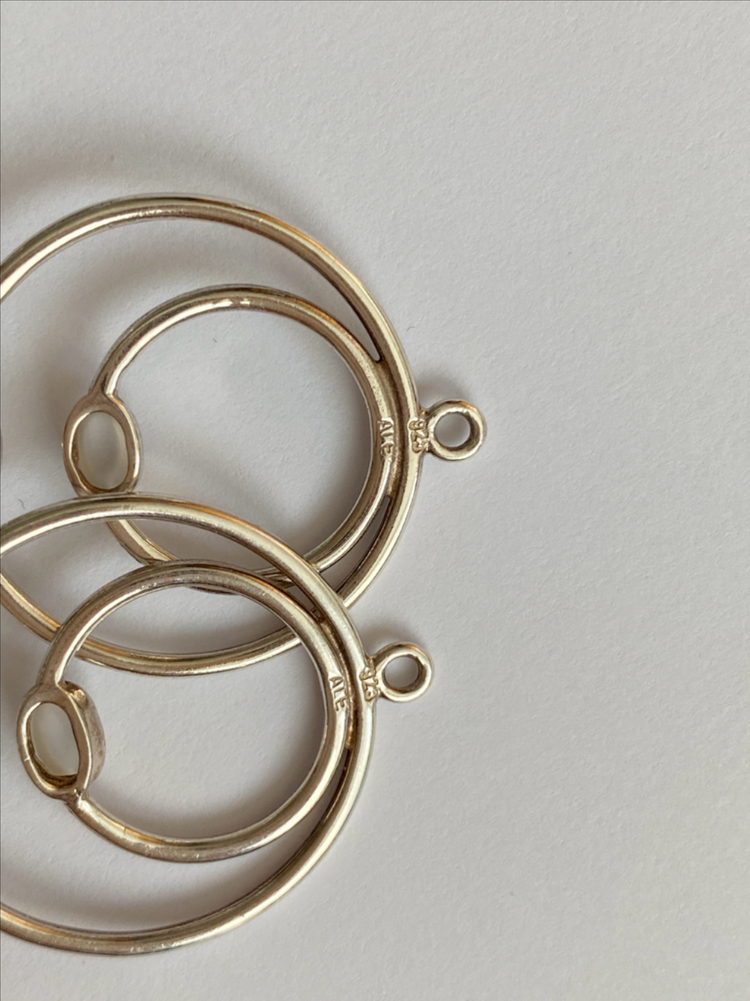 판도라 문스톤 은귀걸이 컴포즈 포스트 2쌍 포함 세트 pandora compose 원석귀걸이 목걸이 이미지