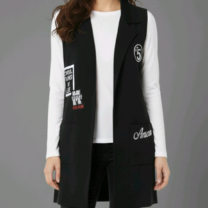 블랙 롱 베스트 Free 이미지