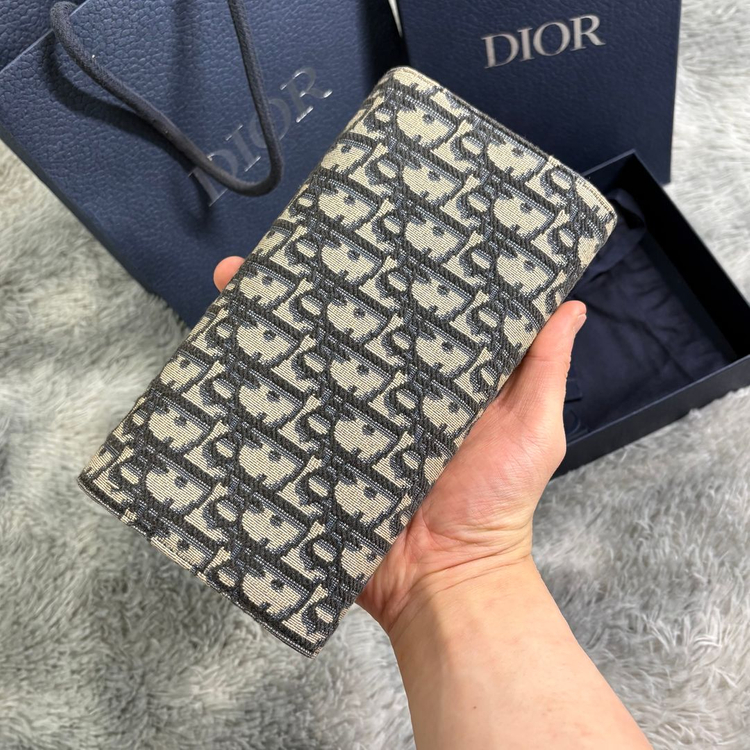 디올 오블리크 플랩 장지갑 베이지 풀구성품 이미지