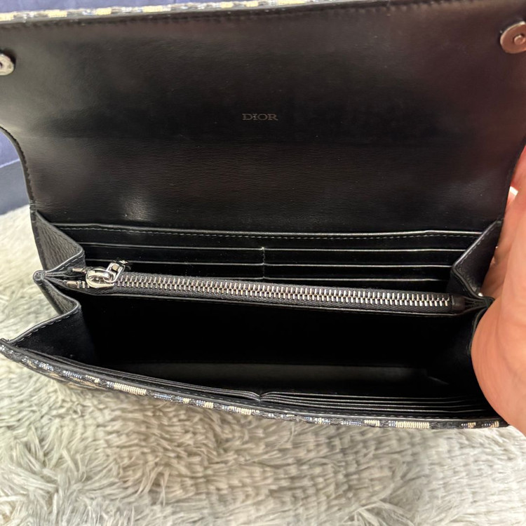 디올 오블리크 플랩 장지갑 베이지 풀구성품 이미지