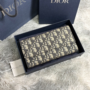 디올 오블리크 플랩 장지갑 베이지 풀구성품 이미지