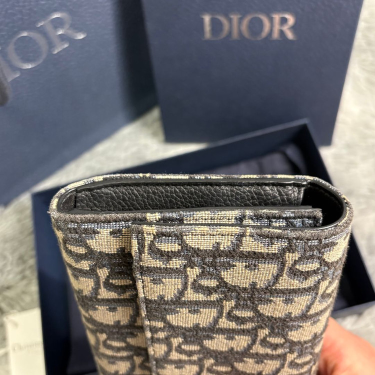 디올 오블리크 플랩 장지갑 베이지 풀구성품 이미지