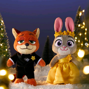 주토피아 닉 주디 인형 키링 세트 미개봉 새상품 드레스 주디 턱시도 닉 이미지