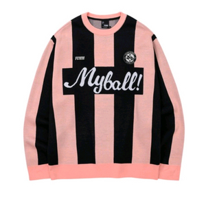 fcmm 에프씨엠엠 마이볼 스트라이프 니트 핑크 m 이미지