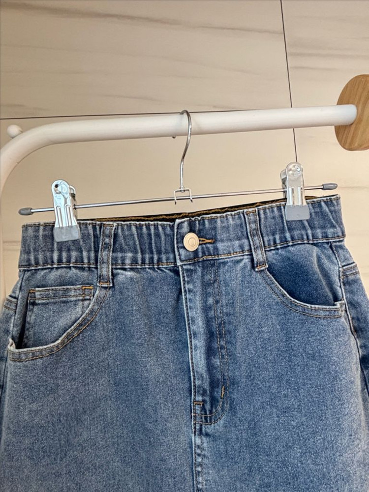 여성 청 롱스커트 이미지