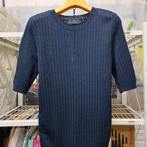 랑방 여성 반팔니트 90 리브 라운드넥 여름니트반팔티 WM78 이미지