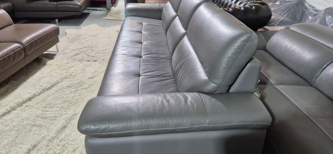 자코모 쿠시 슈렁큰 천연 통가죽 4인 소파 이미지