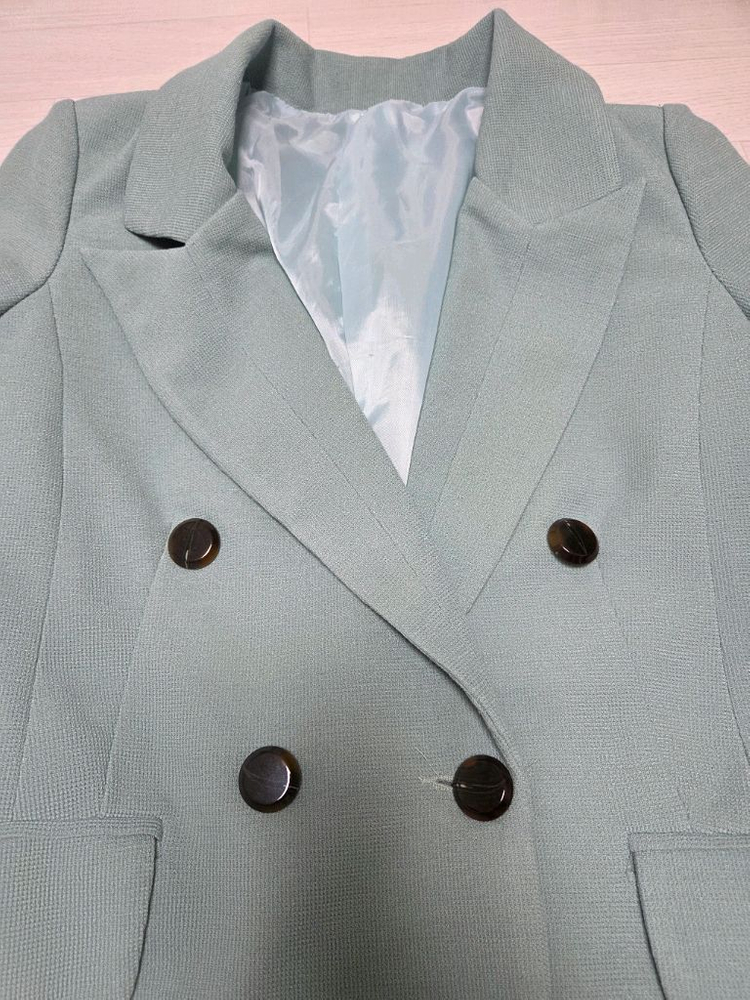 민트색 더블 버튼 자켓 무료배송 이미지