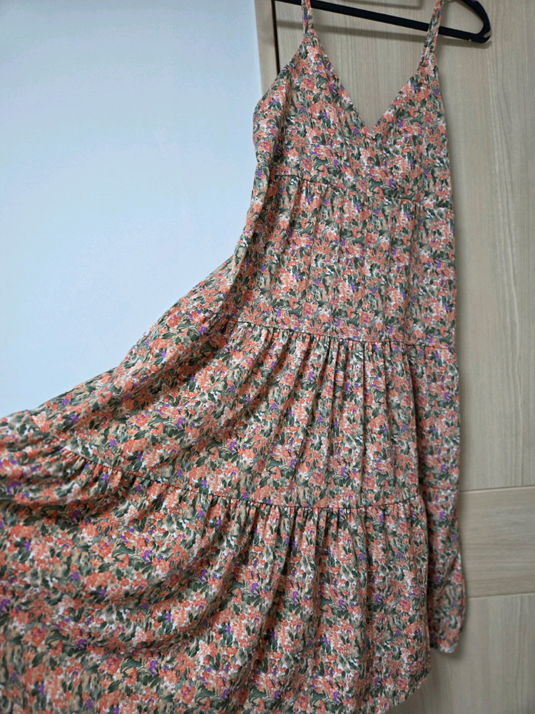 플라워 패턴 롱 뷔스티에 원피스 이미지